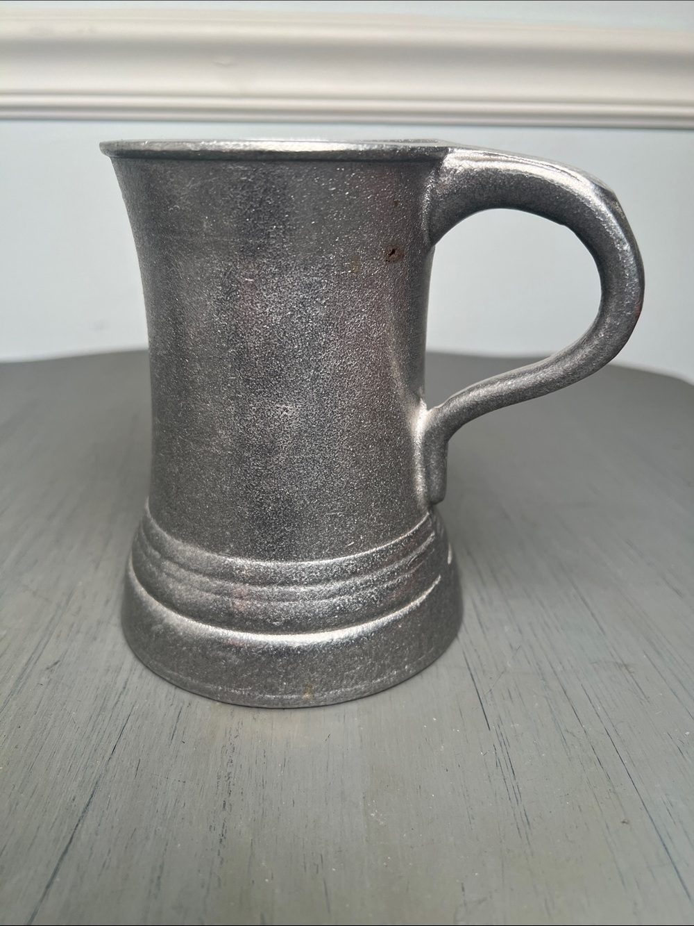 Vintage Wilton Columbia PA. Metal Tankard Pitcher - Pewter Finish. Rustic
